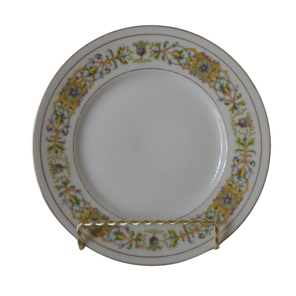 Antique William Guerin & Co Limoges "GUE23" "Blue Devil" Salad Bread Plates Set